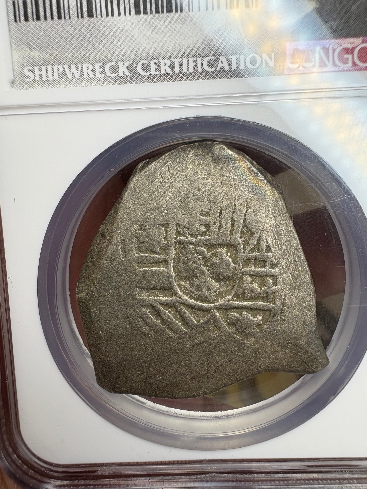 NGC Slabbed 1715 Fleet 8 Reale, Ex Real Eight Co. Philip V Reign,Mexico City Mint, J Assayer, 26.8 Grams