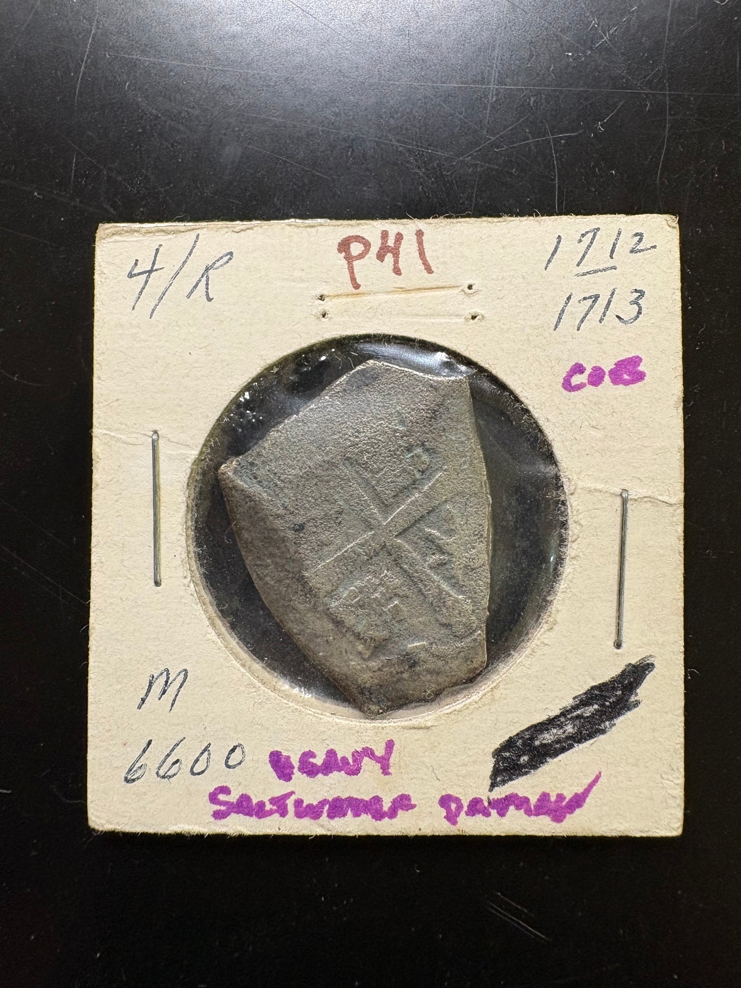 1715 Fleet 4 Reale, Original Real Eight Co. Salvor Flip. M6600, Philip V Reign, Mexico City Mint, J Assayer, 9.55 Grams