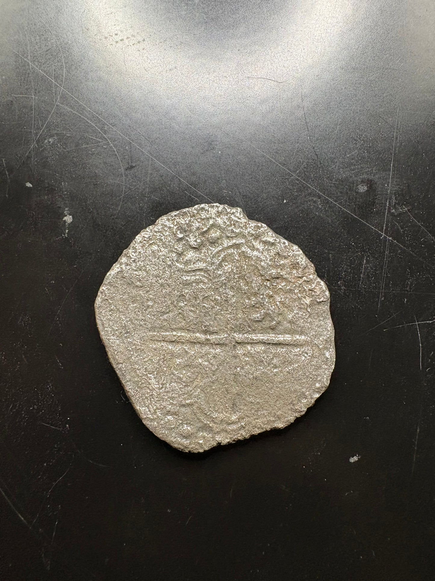 Atocha Shipwreck 8 Reale, Grade 2, Partial 1619 Date (XX19), Philip III Reign, Potosi Mint, T Assayer, 22.5 Grams.
