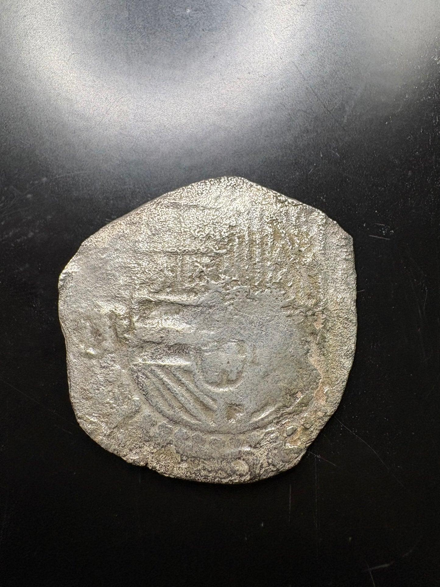 Atocha Shipwreck 8 Reale, Grade 3, Philip III Reign, Potosi Mint, R Assayer, 20.1 Grams.