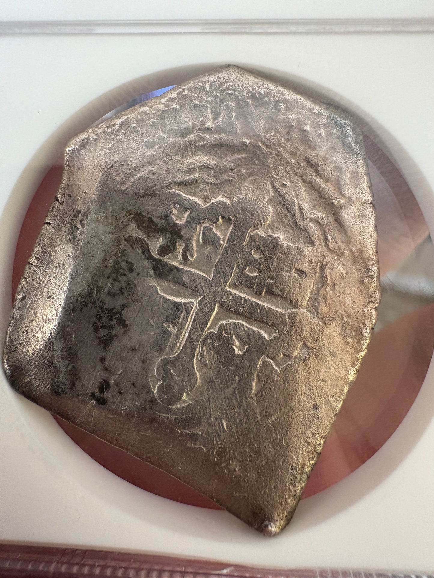 NGC Slabbed, 1715 Fleet 8 Reale, Rare 1709 dated (XXX9), Philip V Reign, Mexico City Mint, J Assayer, 25.8 Grams.