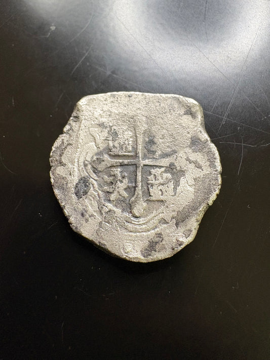 1715 Fleet 8 Reale, Royal Reverse Die, 1713 Type, Philip V Reign, Mexico City Mint, J Assayer, 24.5 Grams.