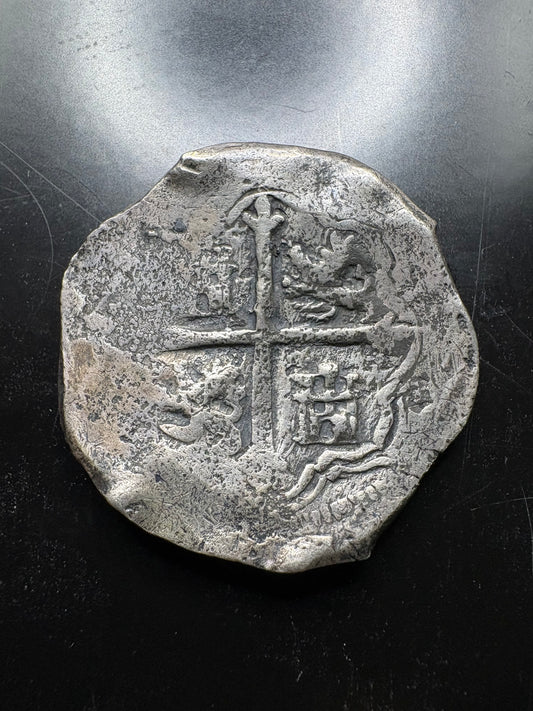 Lucayan Beach Wreck 8 Reale, Philip IV Reign, Mexico City Mint, D Assayer, 26.9 Grams, Rare Sothebys Auction Provenance.
