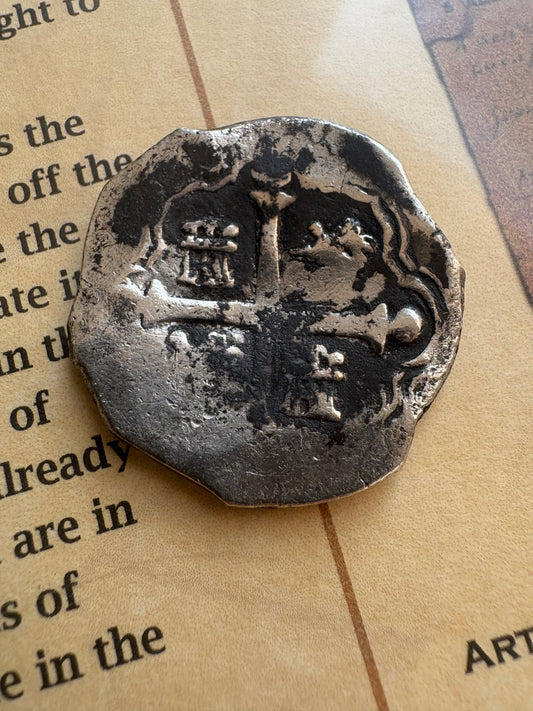 Lucayan Beach Wreck 4 Reale, Mexico City Mint, 13.1 Grams, Philip IV Reign, Partial date 1622, Sotheby Sale 1972 Lot 91