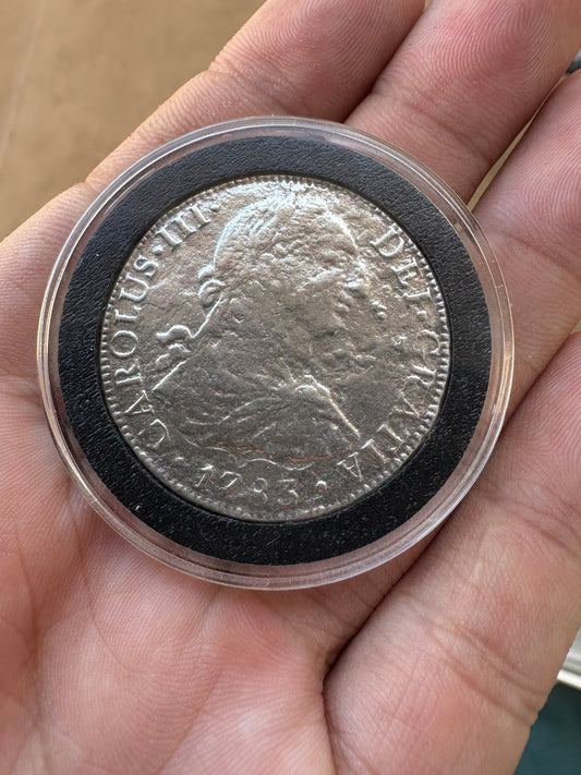 El Cazador Shipwreck 8 Reales, Extra Fine, with original hand signed COA from salvor Craig Boyd.