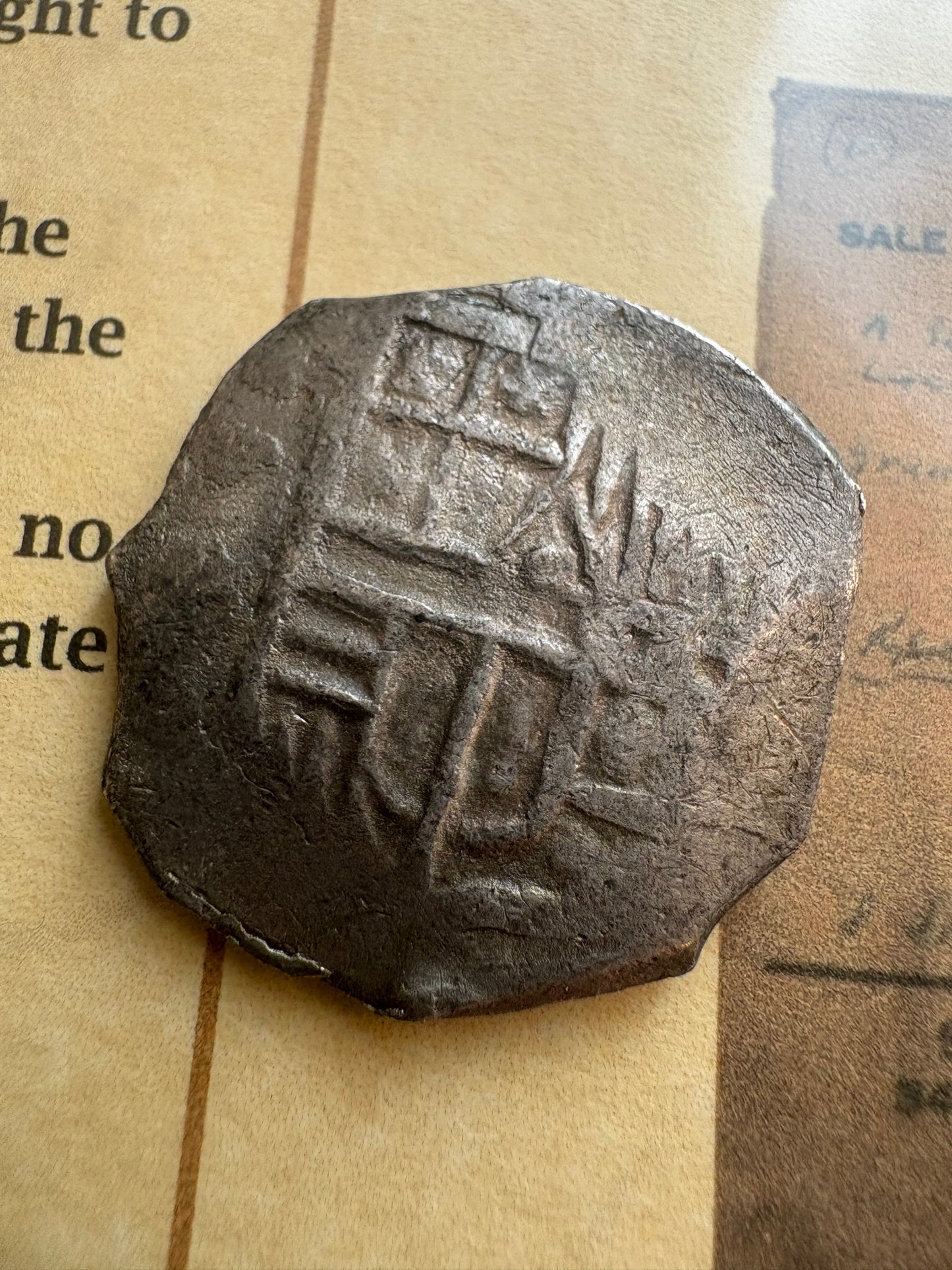Lucayan Beach Wreck 4 Reale, Mexico City Mint, 12.8 Grams, Philip IV Reign, Sothebys 1972 Sale Lot 96