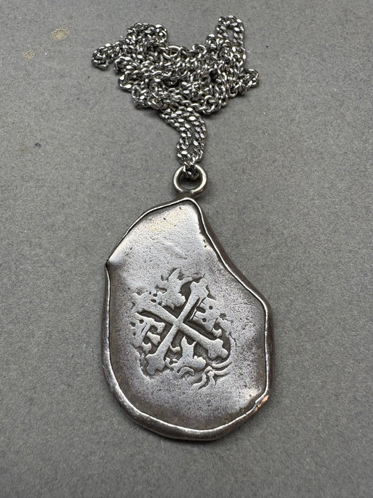 1715 Fleet 8 Reale, Mexico City Mint, NV Assayer, Original Real Eight Co. COA in Frame.