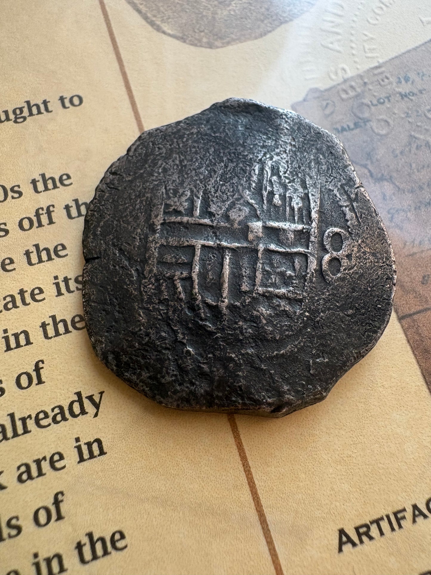 Lucayan Beach Wreck 8 Reale, Mexico City Mint, 26.1 Grams, Philip IV Reign, C. 1628, Sothebys 1972 Sale Lot 54.