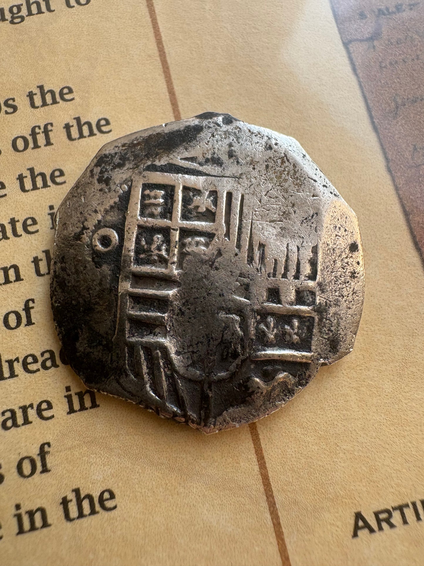 Lucayan Beach Wreck 4 Reale, Mexico City Mint, 13.1 Grams, Philip IV Reign, Partial date 1622, Sotheby Sale 1972 Lot 91