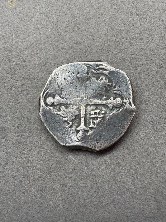 Lucayan Beach Wreck 4 Reales, Mexico City Mint, D Assayer, 13.4 grams, Ex Sothebys 1972 Sale