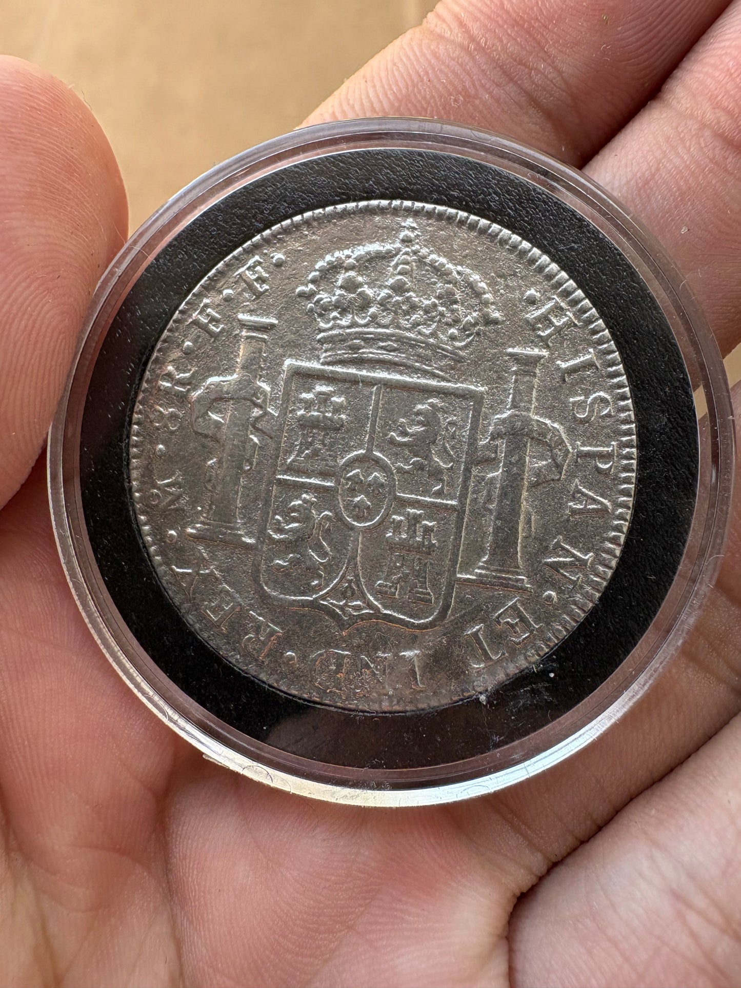 El Cazador Shipwreck 8 Reales, Extra Fine, with original hand signed COA from salvor Craig Boyd.