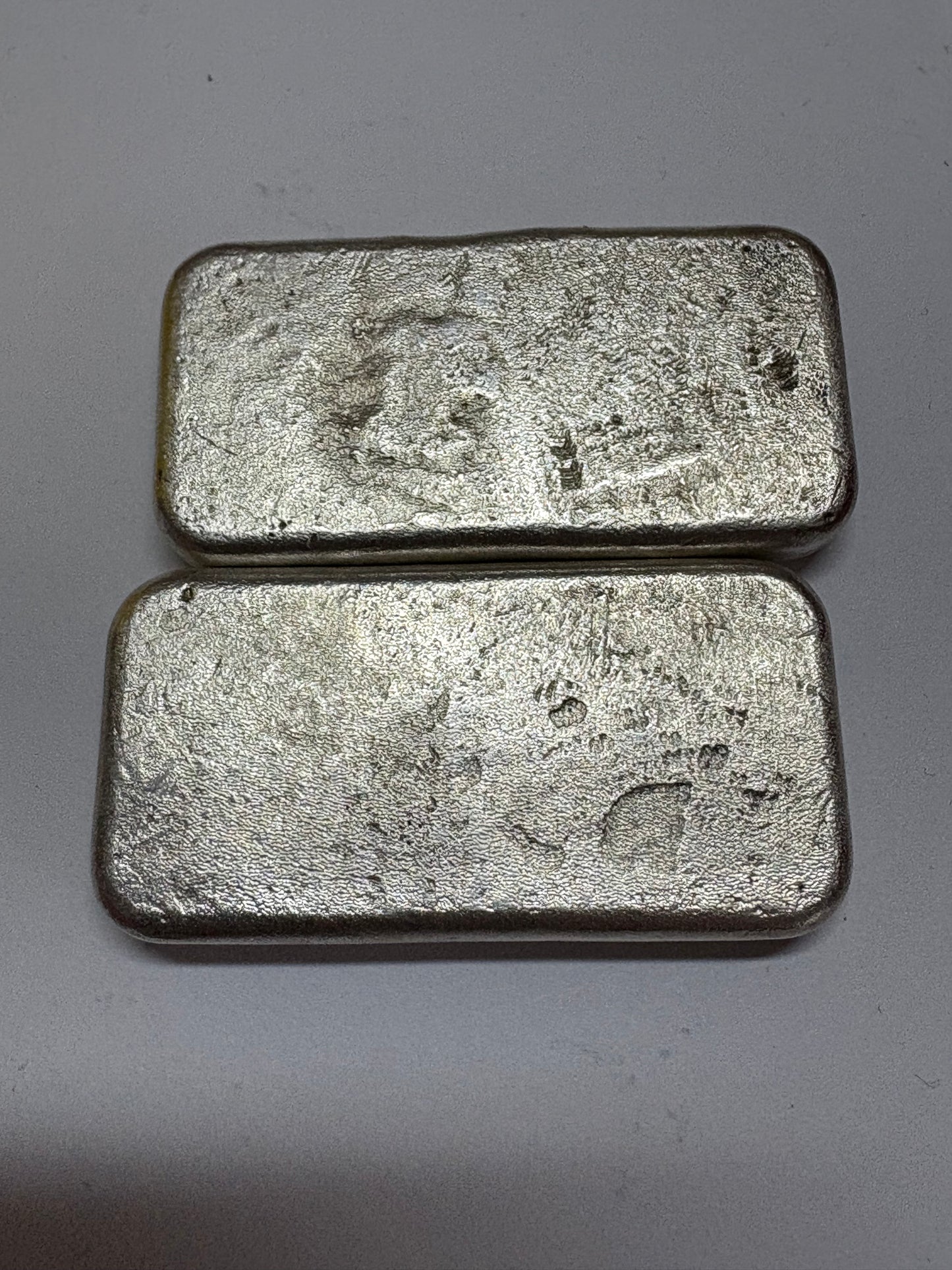 Extremely Rare Sequential Serial Pair of SLC Mint Utah 3 oz Cast Silver Bars. Approximately 10 known.