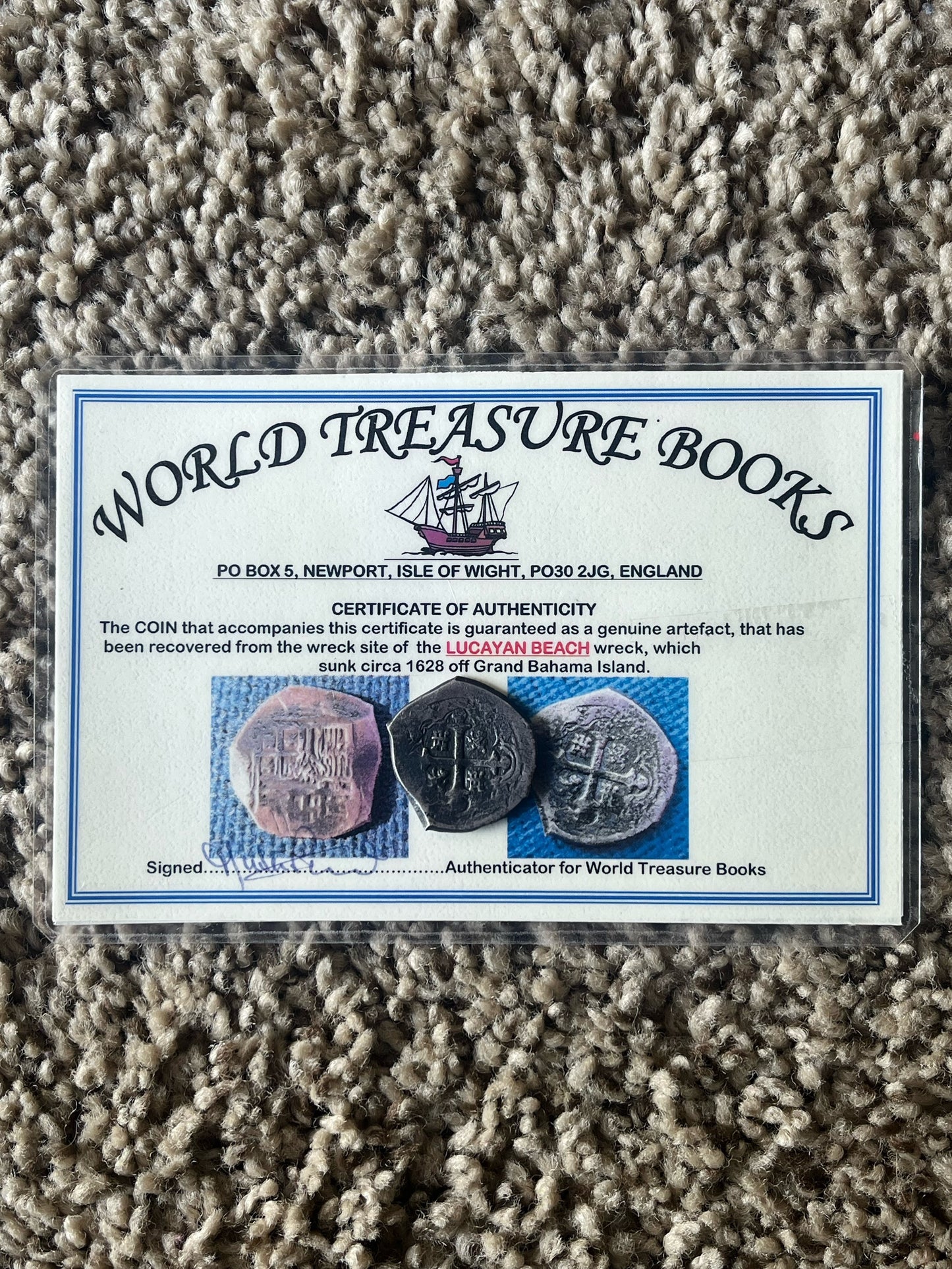 RARE Lucayan Beach Wreck COMPLETE Denomination Set. 8, 4, and 2 Reales. Partial Dates, Grade Ones, Ex Spink, Ex Hiron, Ex Sedwick.