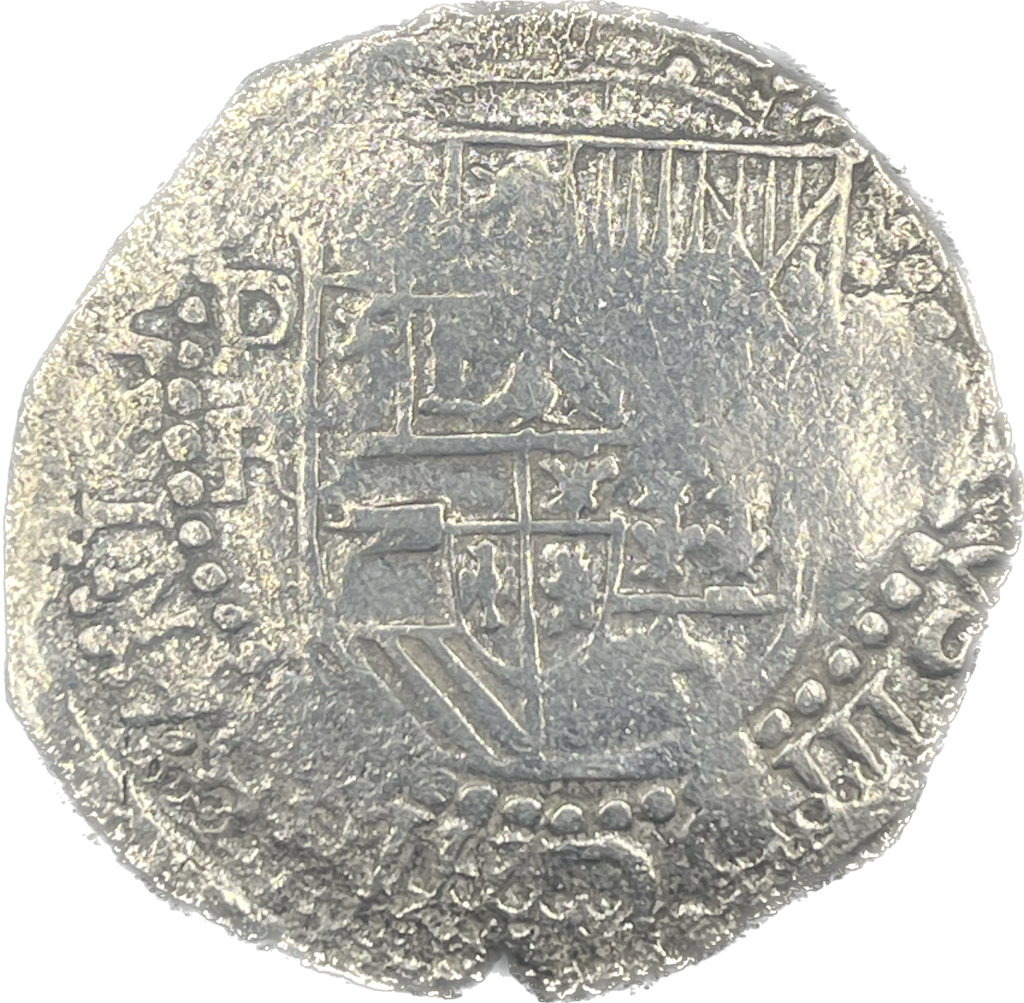 Atocha Shipwreck, 8 Reale, Potosi Mint, Philip III Reign, R Assayer, 25.8 Grams, Grade 1. 264428